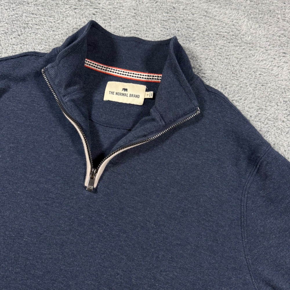 The Normal Brand Performance 1/4 Zip Pullover Mens Size Small Navy Blue Stretch